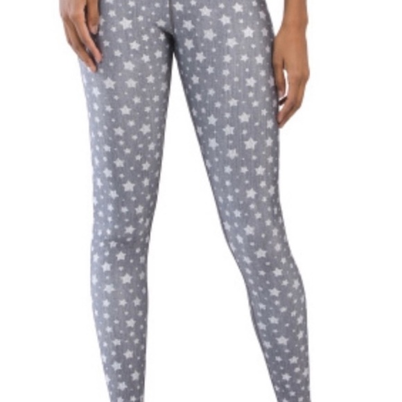 TEREZ high waist NORTH STAR active yoga LEGGINGS pants womens grey/Stars… - Picture 4 of 6